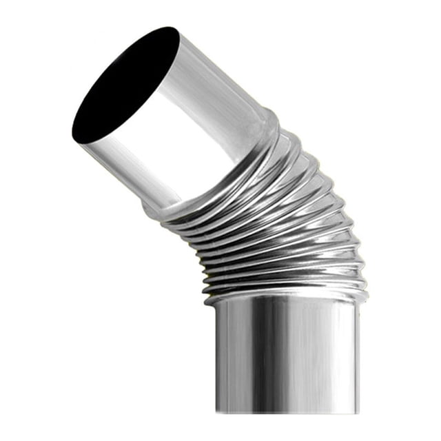Soidarity Chimenea de escape multifuncional con tubo de conducto flexible para control de flujo de aire del ventilador de escape Kits de desorden para acampar Curva de 60 mm 45 grados