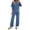 Blue, variant on Short-Sleeved Knitted Trousers Suit Brown XL