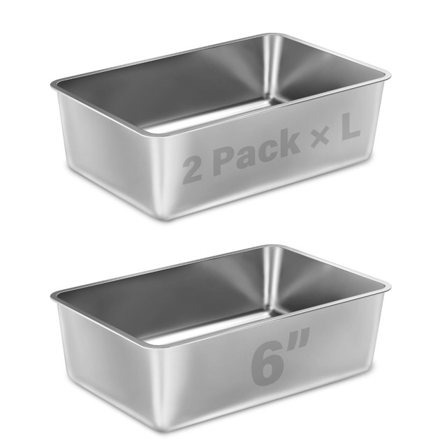 Caja higiénica LEGOURNS de acero inoxidable, 45 x 35 x 15 cm, paquete de 2