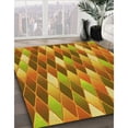 thumbnail image 3 of Ahgly Tapis Rond Lavable en Machine Intérieur Transitionnel Jaune, 4 Pieds Rond, 3 of 7