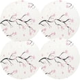 thumbnail image 2 of GZHJMY Floral Sakura Pattern Round Placemats for Dining Table Set of 1 Washable Table PVC Placemats Table Decoration Heat Insulation（186）, 2 of 7