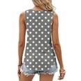 thumbnail image 3 of Hvot&aat Womens Polka Dot Flowy Tank Tops Keyhole Neck Sleeveless Breathable Blouse Vacation Beach Tees, 3 of 5