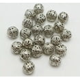 thumbnail image 4 of U8MO 200 Dull Silver Metal Round Filigree Spacer Beads 6mm Jewelry Findings, 4 of 5