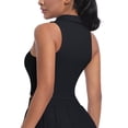 thumbnail image 5 of Jinhomg Women's Sleeveless Crop Tops Casual Solid Lapel Collar Tank Shirts Basic Solid V Neck Golf Tennis Clothes Summer Workout Athletic Tanks Black L, 5 of 7