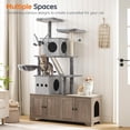 thumbnail image 4 of Double Litter Box Enclosure with  Tree, Modern All-in-One Furniture, 4 of 8