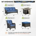 thumbnail image 2 of Gymojoy 6-Piece Outdoor Patio Furniture Set with 41" Gas Fire Pit Table, PE Wicker Sectional Sofa & Lounge Chair, 4" Thick Cushions – Perfect for Garden, Yard, or Porch, 2 of 13