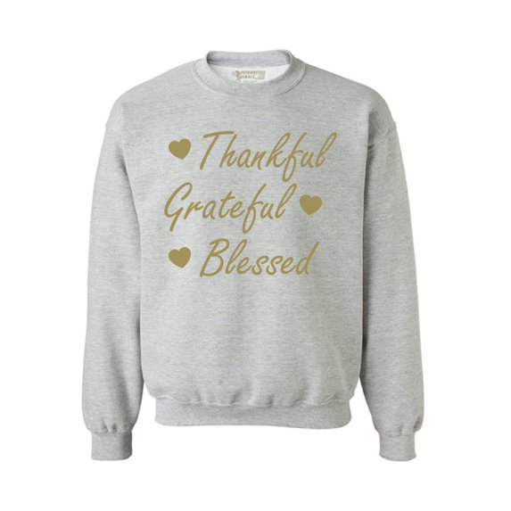 Awkward Styles Thankful Grateful Blessed Christmas Sweatshirt Thanksgiving Holiday Sweatshirt Christmas Sweater Thankful Grateful Blessed Religious Holiday Sweater Christmas Sweatshirt for Men Women