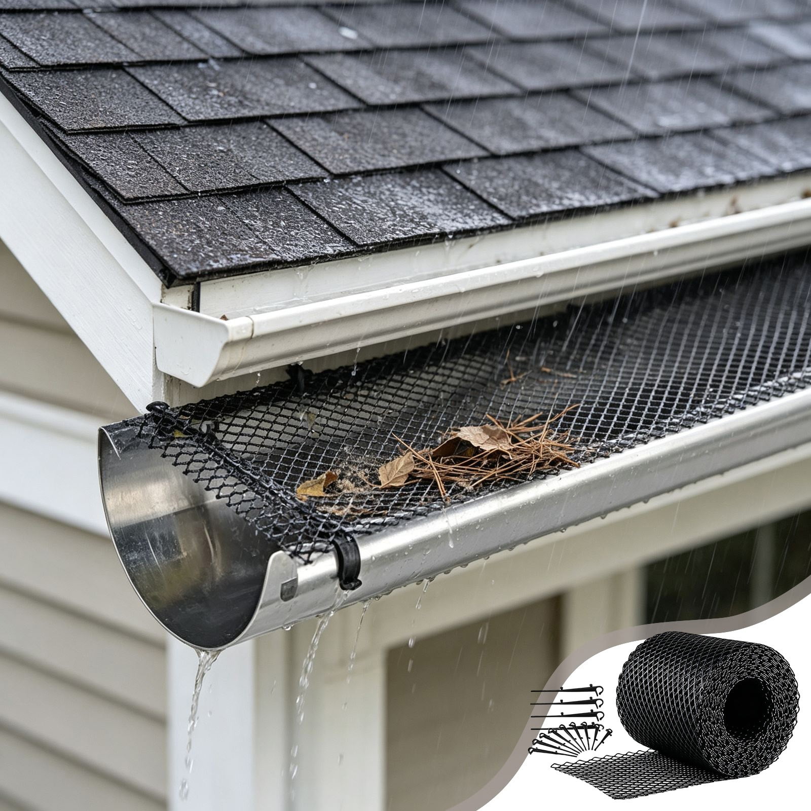 16 cm Plastic Gutter Guard Mesh Leaf filter and drainage protector for roof gutters rain pipes downspouts and outdoor home maintenance