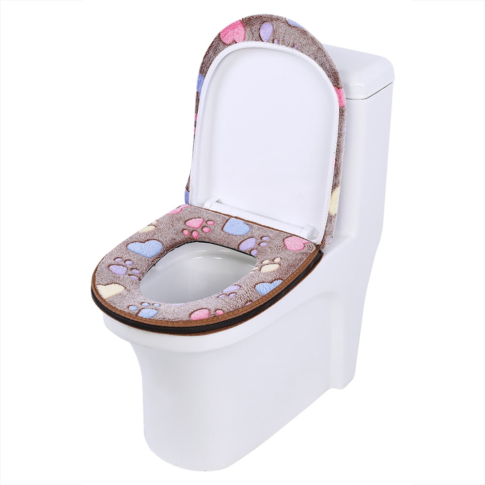 Qiilu Toilet Seat Pad Cover,Toilet Seat Cover,2pcs/set Soft Coral