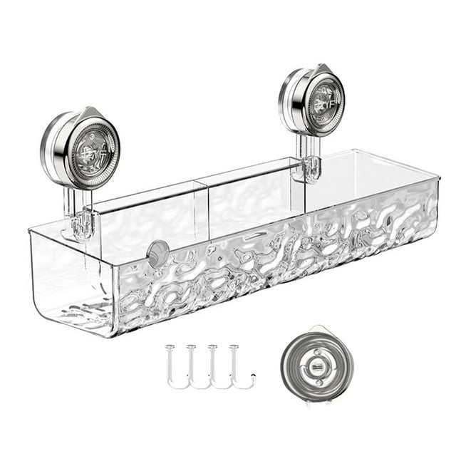 braveheart Corner Shower Shelf With Drainage Holes For Ventilation And Dryness Visible Items Detachable transparent rectangle
