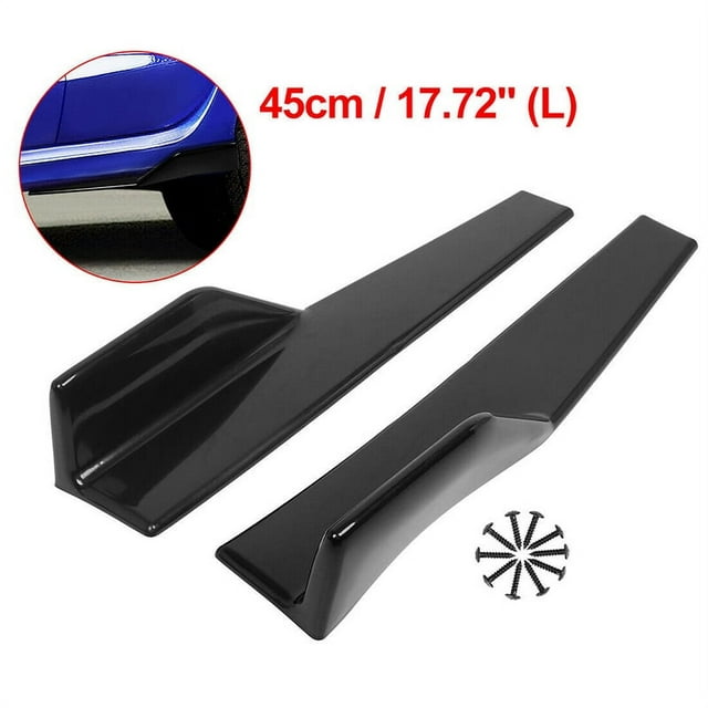 Side Skirts Fits Universal Vehicles Black 450mm Exterior Side Bottom Line Extensions Splitter Lip Car Diffusers(Gloss Black)