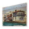 thumbnail image 2 of Designart 'Impression Old Houses On The Island of Mykonos Greece' Nautical & Coastal Print on Natural Pine Wood, 2 of 5