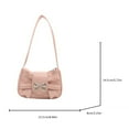 thumbnail image 3 of PU Leather Armpit Bag for Women Girls Bow Shoulder Bag Fashion Shopping Dating Bag French Pleated Underarm Bag, 3 of 9