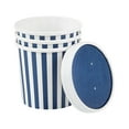 thumbnail image 4 of Bio Tek 12 oz Round Blue and White Stripe Paper Soup Container - 3 1/2" x 3 1/2" x 3 1/2" - 200 count box, 4 of 10