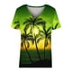 thumbnail image 4 of Puntoco 2024, tops a la moda de verano para mujer, camiseta informal con cuello en V para primavera y verano, top estampado de manga corta, 4 of 5