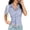 Blue, variant on Women's Striped Fitted Button Up Shirt Cropped Ruched Cap Sleeve Collar Work Office Blouse Dressy Tops,Pink S