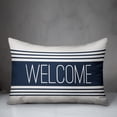 thumbnail image 2 of Creative Products Welcome Farmhouse Stripes Navy 14x20 Indoor / Outdoor Pillow, 2 of 2