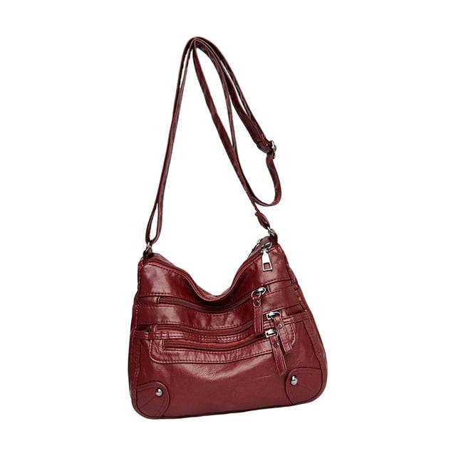 Bolso de hombro de cuero Bolso de mensajero Correa Monederos y bolsos de mano Rojo Zulema Bolso monedero