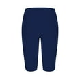 thumbnail image 5 of AKEGAMN Knee Length Capri Leggings Summer Cropped Pants Casual Solid Comfy Capris, Blue S-3XL, 5 of 5