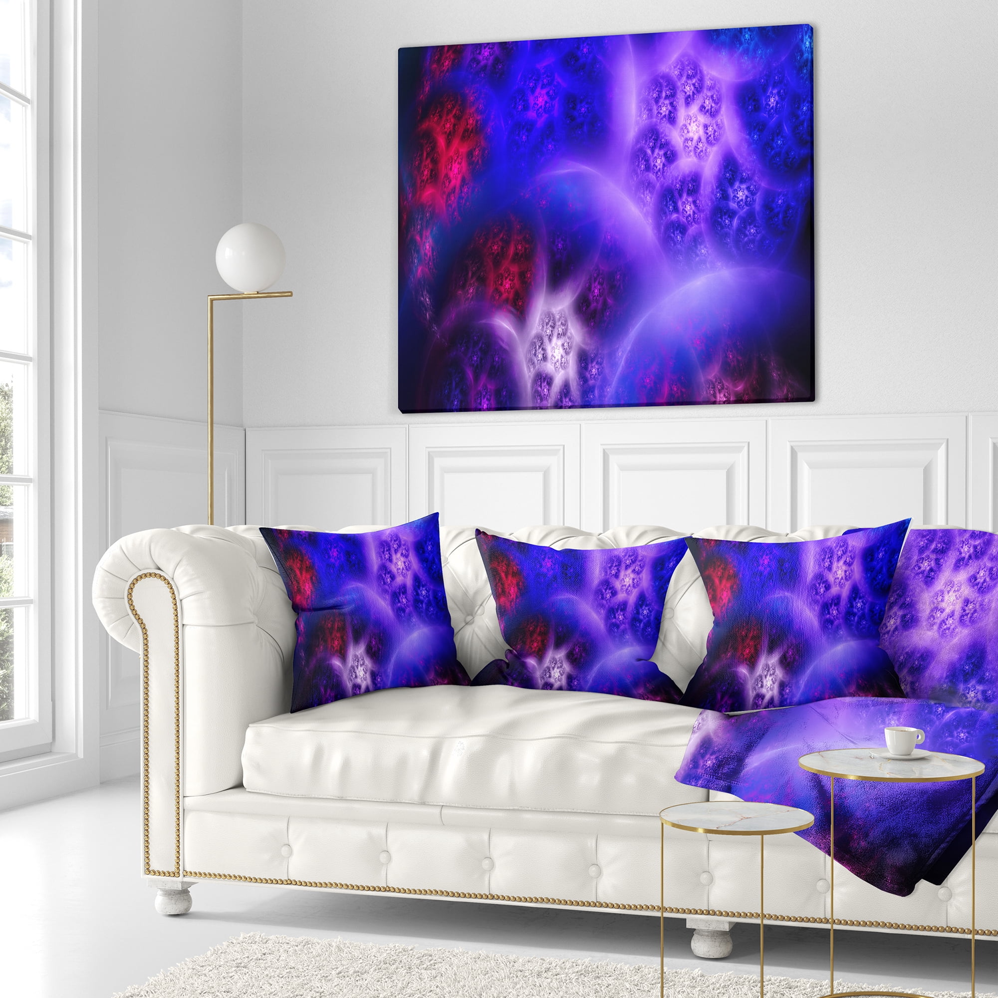Designart Bright Blue Magic Stormy Sky - Abstract Throw Pillow - 18x18