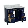 thumbnail image 3 of Bella 42" Bathroom Vanity with Royal Blue Cabinet and Carrara Marble Top, 3 of 6