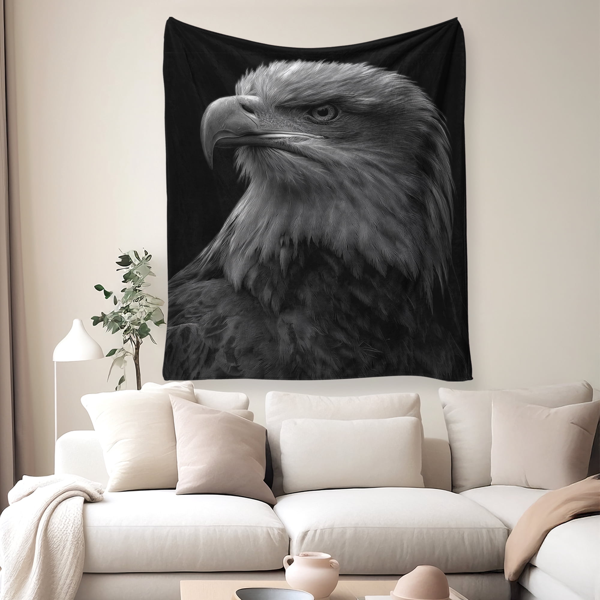 Flannel Fleece Throw Blanket, Soft Large Throw Blanket, Lightweight Cozy Plush Throw Blanket Fit Sofa Bed, 40"x50", Eagle