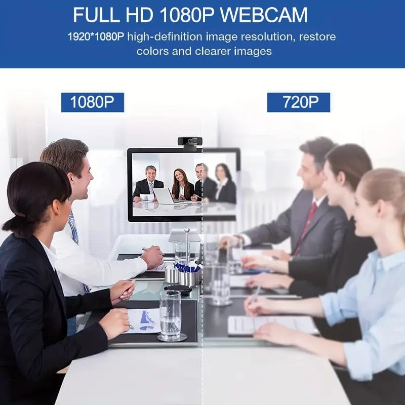 Webcam for PC with Microphone - 1080P FHD Webcam with Privacy Cover, Plug and Play USB Web Camera for Desktop & Laptop Conference, Meeting, Zoom, Skype, Facetime, Windows, Linux, and macOS