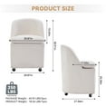 thumbnail image 6 of Furvclv Rolling Barrel Chair Set Of 2, Round Upholstered Dining Chair With 360° Swivel Universal Wheels, Comfy Chenille Accent Sofa Couch For Dining Room Living Room, 6 of 9