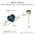thumbnail image 5 of Rosec Jewels London Blue Topaz Heart Engagement Ring with Diamond - 2 Ct - December Birthstone - AAA Grade - with Jewelry Box, 10K Yellow Gold, US 11.50, 5 of 8