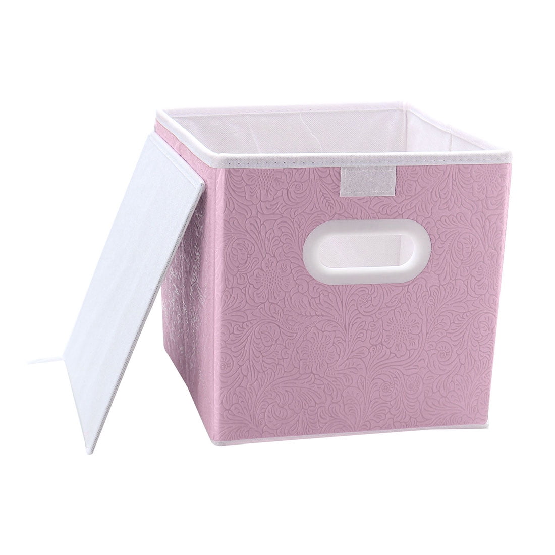 Small Storage Bin Cube Toy Box Organizer with Handles for Closet Shelf