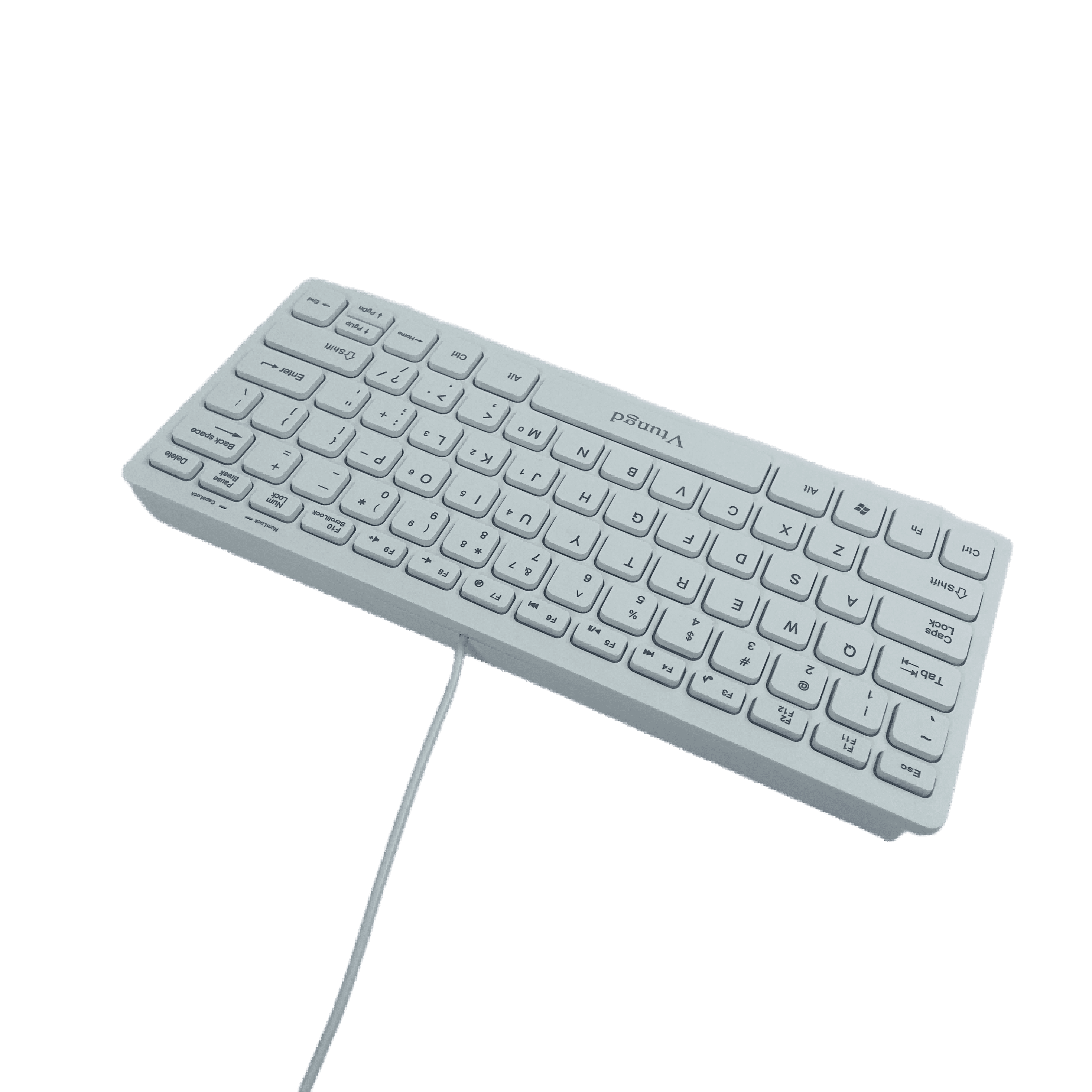 Vtungd White Wired Computer Keyboard, Mini Keyboard, Suitable for Computer and Laptop