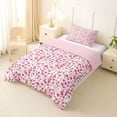 thumbnail image 2 of Erosebridal Pink Flower Twin Comforter Sets for Girls, Chic Floral Bedding Set, Reversible, 2pcs, 2 of 6