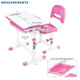 thumbnail image 4 of VIVO Height Adjustable Childrens Desk & Chair Kids Interactive Work Station Pink, 4 of 9