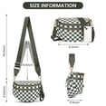 thumbnail image 3 of Bandolera Hibear de nylon a cuadros para mujer, impermeable, 3 of 7