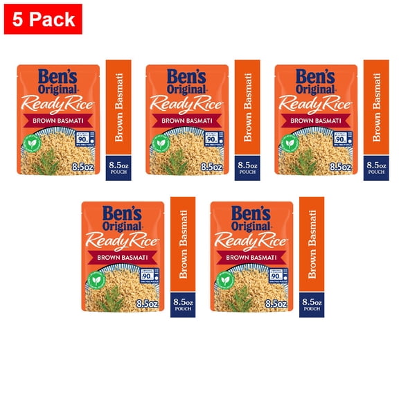 Bens Original Ready Rice Brown Basmati Rice, Easy Dinner Side, 8.5 oz Pouch 8.5 oz - 5 Pack