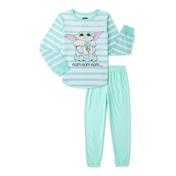 Star Wars Baby Yoda Girls Long Sleeve Top and Pants 2Piece Pajama Set