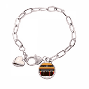 China Architecture Tian'anmen Pattern Heart Chain Bracelet Jewelry Charm Fashion