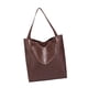 thumbnail image 5 of Bolso de hombro para mujer, de piel sintética, de gran capacidad, moderno, con bolsillo Marrón oscuro, 5 of 9
