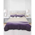 thumbnail image 3 of Purple Beige Ombre Twin Size Down Alternative Comforter, Lightweight Comforter Quilt Bedding Set with Pillow Shams Minimalist Ocean Waves Linen All Seasons Bed Comforter Duvet Insert 68"x86", 3 of 7