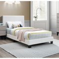 thumbnail image 2 of Poundex Furniture Twin Faux Leather Bed Frame with 12 Slats in White, 2 of 4