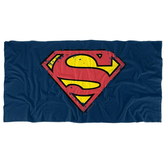 Superman Distressed Shield Officially Licensed Beach Towel 30' X 60'