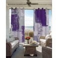 thumbnail image 4 of Modern Oil Painting Blackout Curtains 96 Inches Long for Bedroom, Purple Grey Abstract Graffiti Art Thermal Insulated Room Darkening Black Out Window Curtain Panels Grommet Drapes for Living Room, 4 of 8