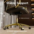 thumbnail image 4 of Ninecer Black and Gold Office Chair with Soft Leather Embroidery, Mid Back Vintage Swivel Executive Desk Chair with Wheels and Padded Arms, Adjustable Height, 4 of 7