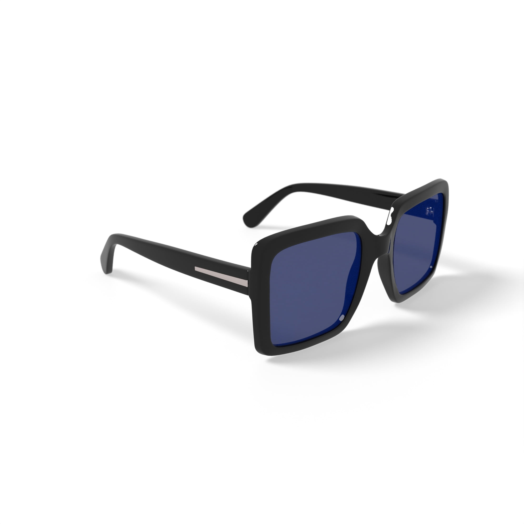 Harper and Roe HR1006 Square Sunglasses with Case, Black, Plastic Frame, 52-23-140