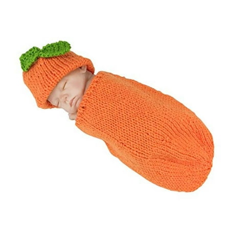 - Jastore® Photography Prop Christmas Pumpkins Knitted Crochet Costume Hat Sleeping Bag