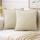 thumbnail image 1 of Fundas de almohada decorativas MIULEE, 45 x 45 cm, color blanco crema, paquete de 2, 1 of 6