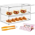 thumbnail image 1 of Vitrina de acrílico 2 Capas Vitrina de pastelería de panadería Mostrador Postre Estante de exhibición de acrílico Vitrina de Galletas de donas Vitrina de plástico, 1 of 4