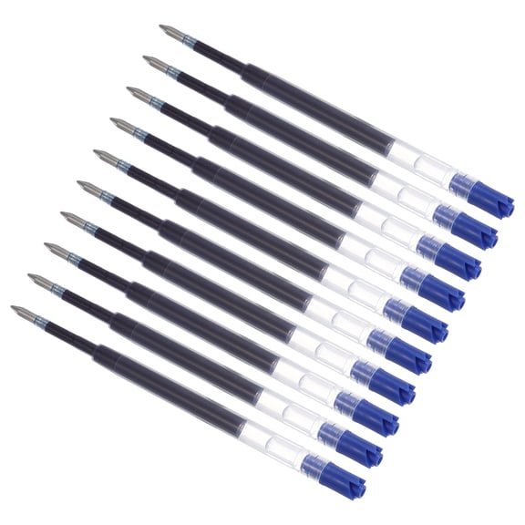 Uxcell 0.5mm Pen Ink Refills, 10 Pcs 3.9" Ballpoint Refill Fine Point Metal Compatible Replaceable Replacement for Retractable Pen Writing Office, Blue Black