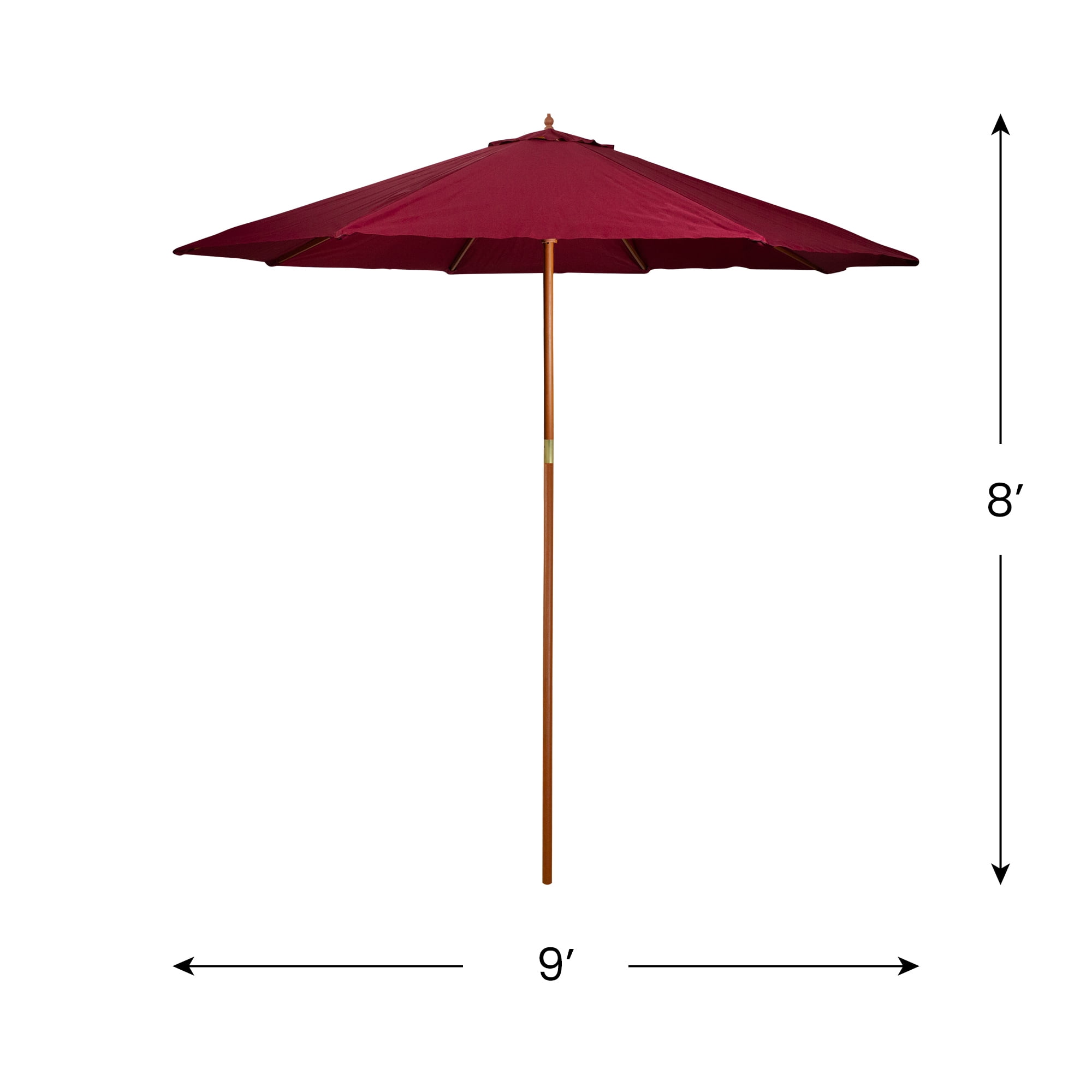Northlight 8.5ft Outdoor Patio Market Umbrella with Wooden Pole, Burgundy