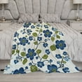 thumbnail image 5 of Blue And Green Flowers Flannel Warm Throw 60"x80" Vintage Floral Seasonal Summer Soft Warm Cozy Fleece Holiday Throw Blanket for Bed Sofa Couch Throw Blanket for Women Men, 5 of 8